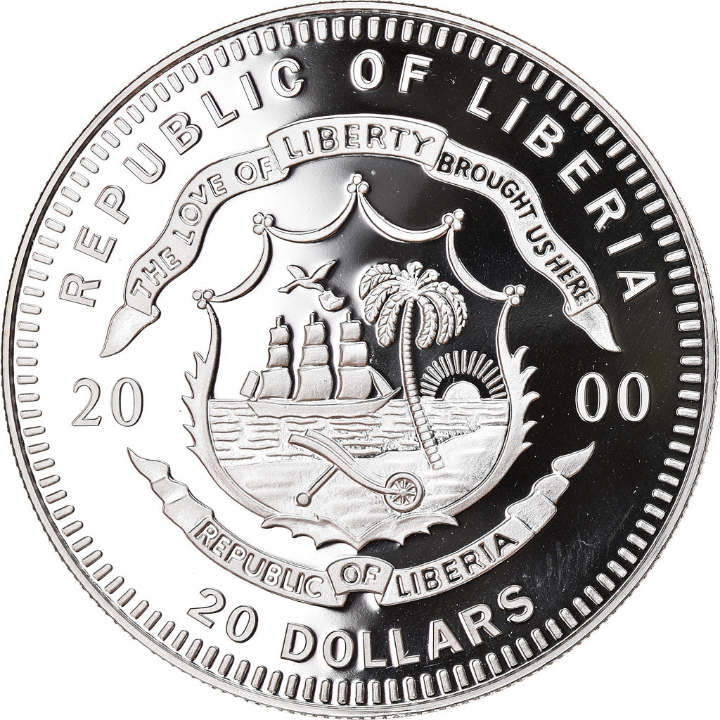 Munten, Liberia, Lockheed Constellation, 20 Dollars, 2000, Proof, FDC, Zilver