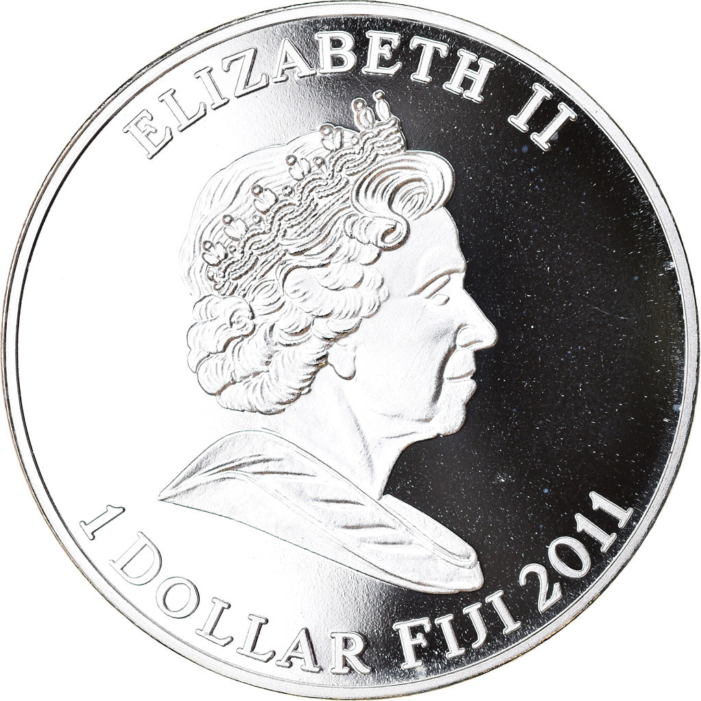 Coin, Fiji, Elizabeth II, Astronomie - Mars, Dollar, 2011, MS(65-70)