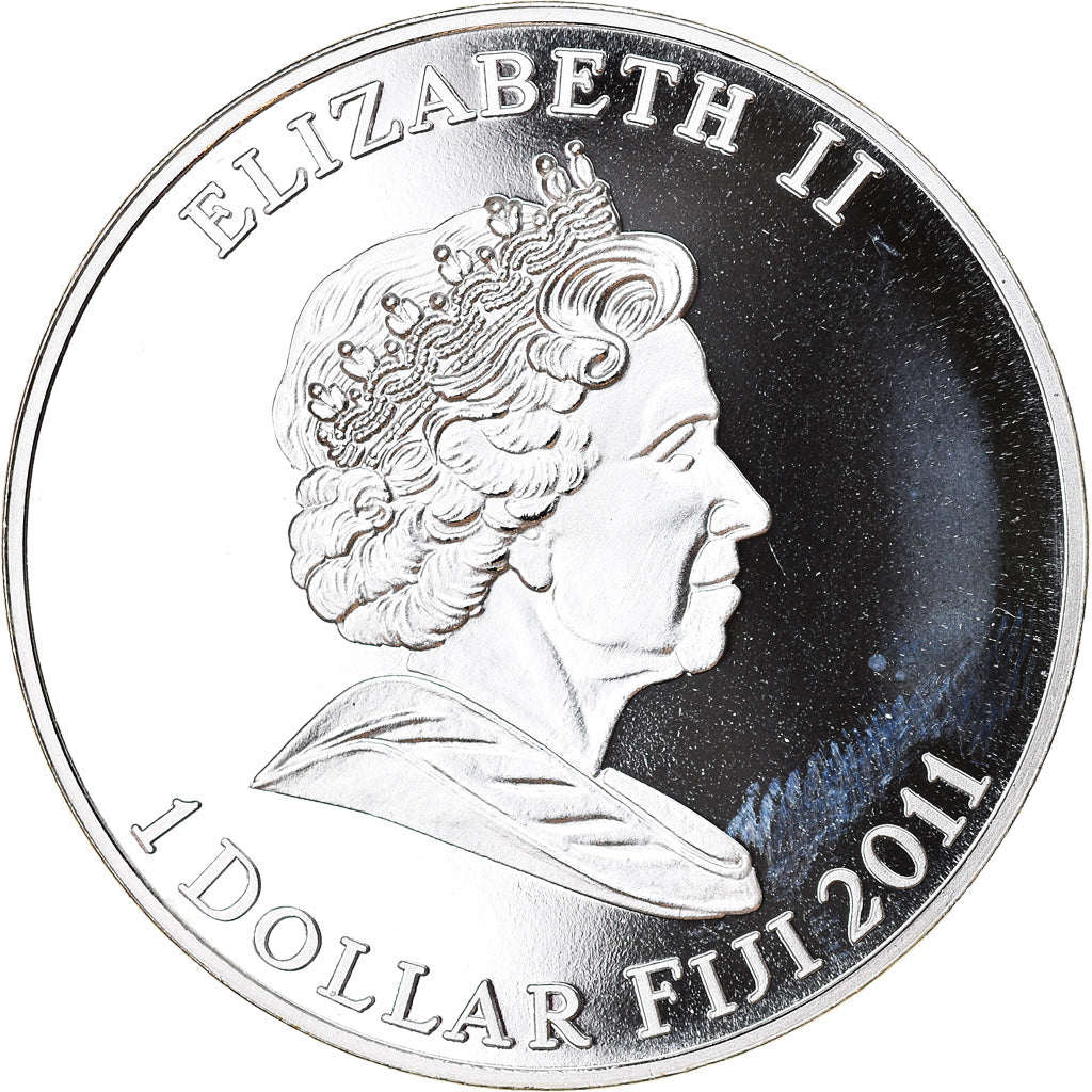 Coin, Fiji, Elizabeth II, Astronomie - Jupiter, Dollar, 2011, MS(65-70)