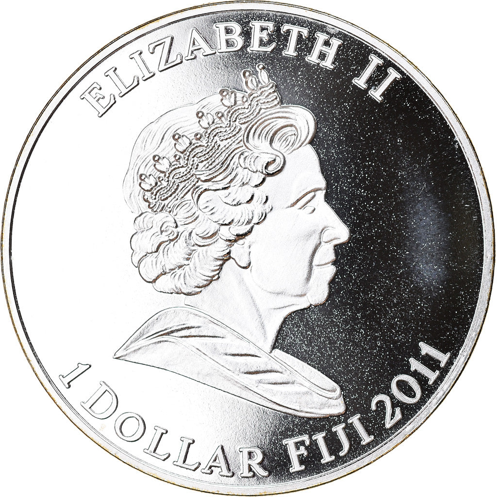 Coin, Fiji, Elizabeth II, Astronomie - Terre, Dollar, 2011, MS(65-70)