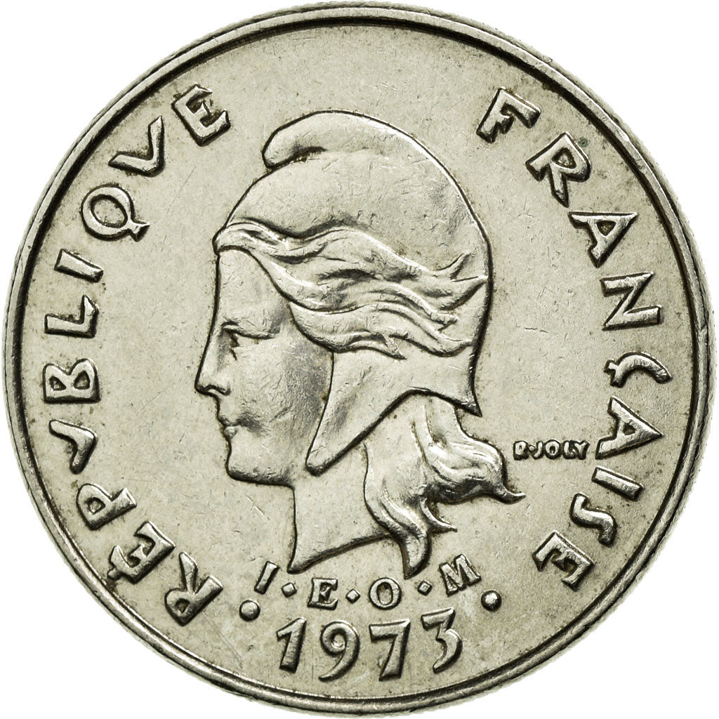 Coin, New Caledonia, 10 Francs, 1973, Paris, AU(50-53), Nickel, KM:11