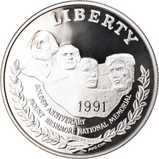 Coin, United States, Mont Rushmore, Dollar, 1991, U.S. Mint, San Francisco