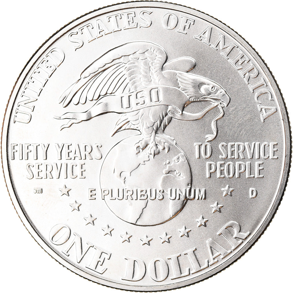 Coin, United States, U.S.O, Dollar, 1991, U.S. Mint, Denver, MS(65-70), Silver