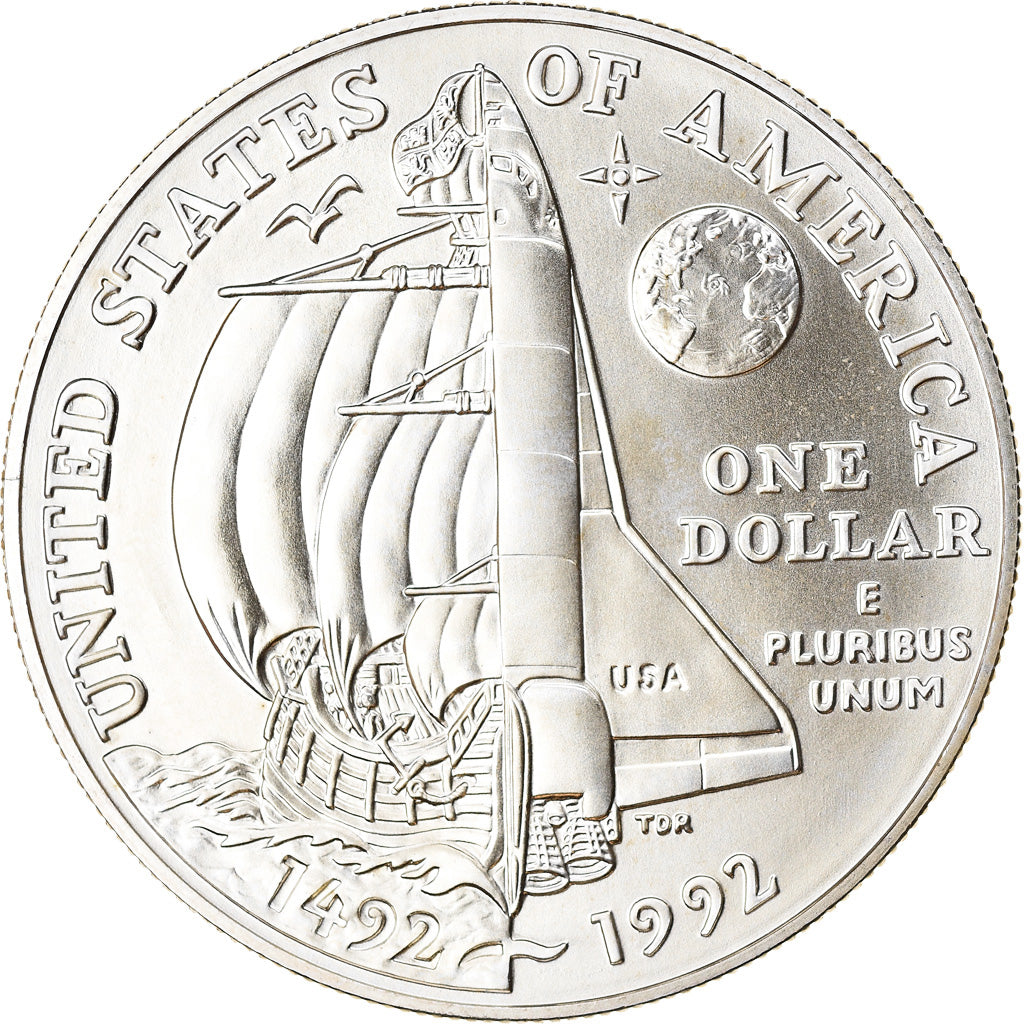 Coin, United States, Colombus quincentenary, Dollar, 1992, U.S. Mint, Denver