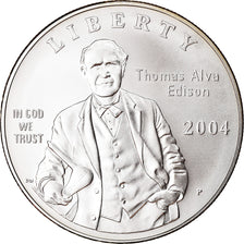 Monnaie, États-Unis, Thomas Edison, Dollar, 2004, U.S. Mint, Philadelphie, FDC