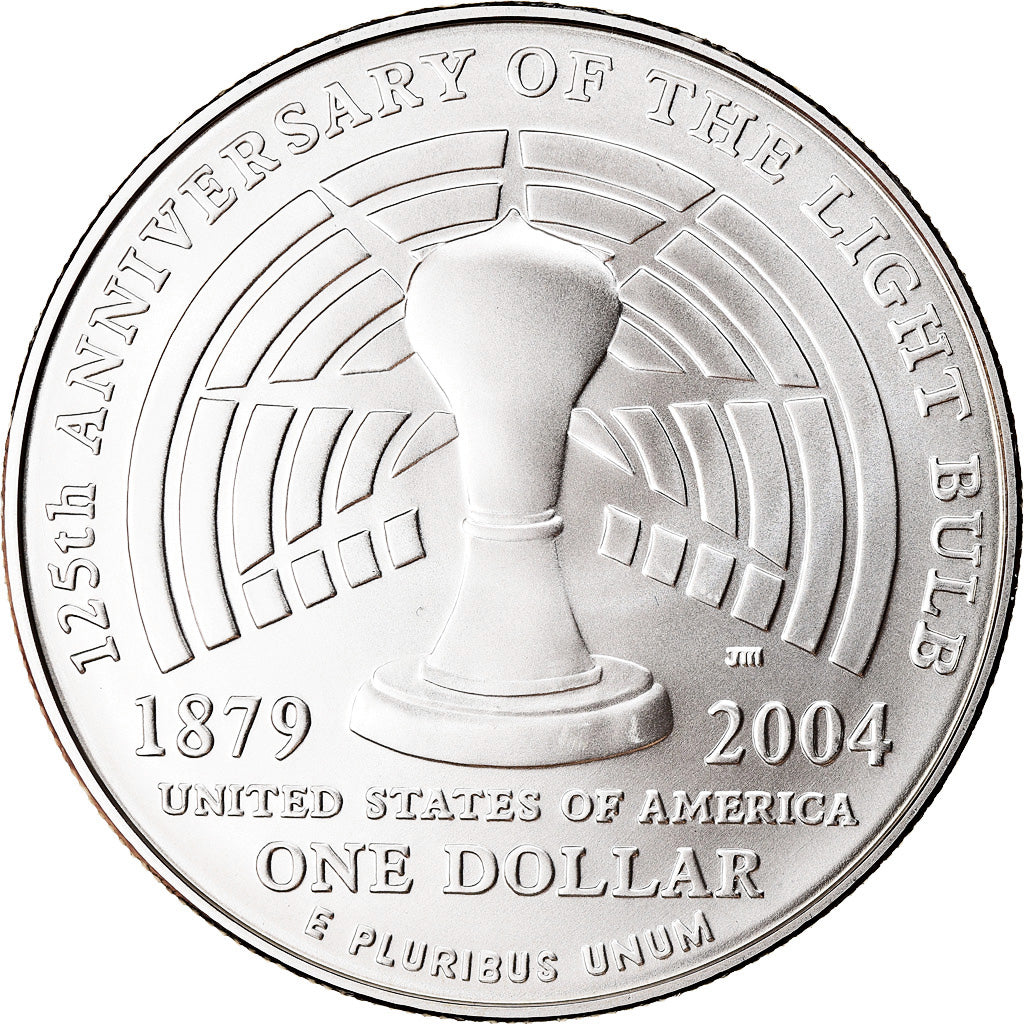 Monnaie, États-Unis, Thomas Edison, Dollar, 2004, U.S. Mint, Philadelphie, FDC