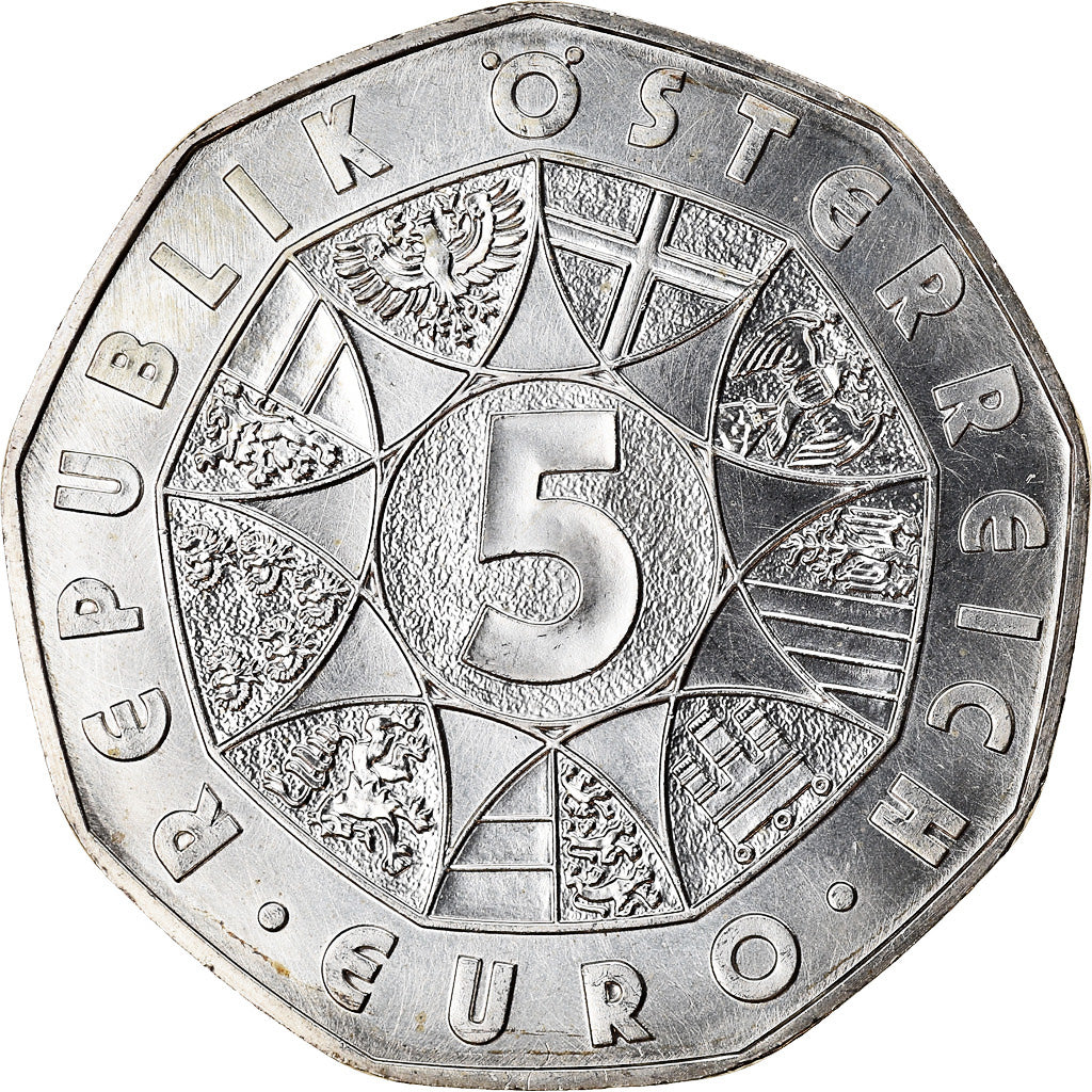 Austria, 5 Euro, Enlargement of the European Union, 2004, FDC, FDC, Plata