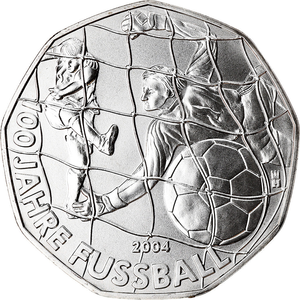 Austria, 5 Euro, Centenaire du football, 2004, MS(63), Silver, KM:3113