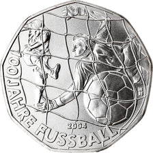 Austria, 5 Euro, Centenaire du football, 2004, MS(63), Silver, KM:3113
