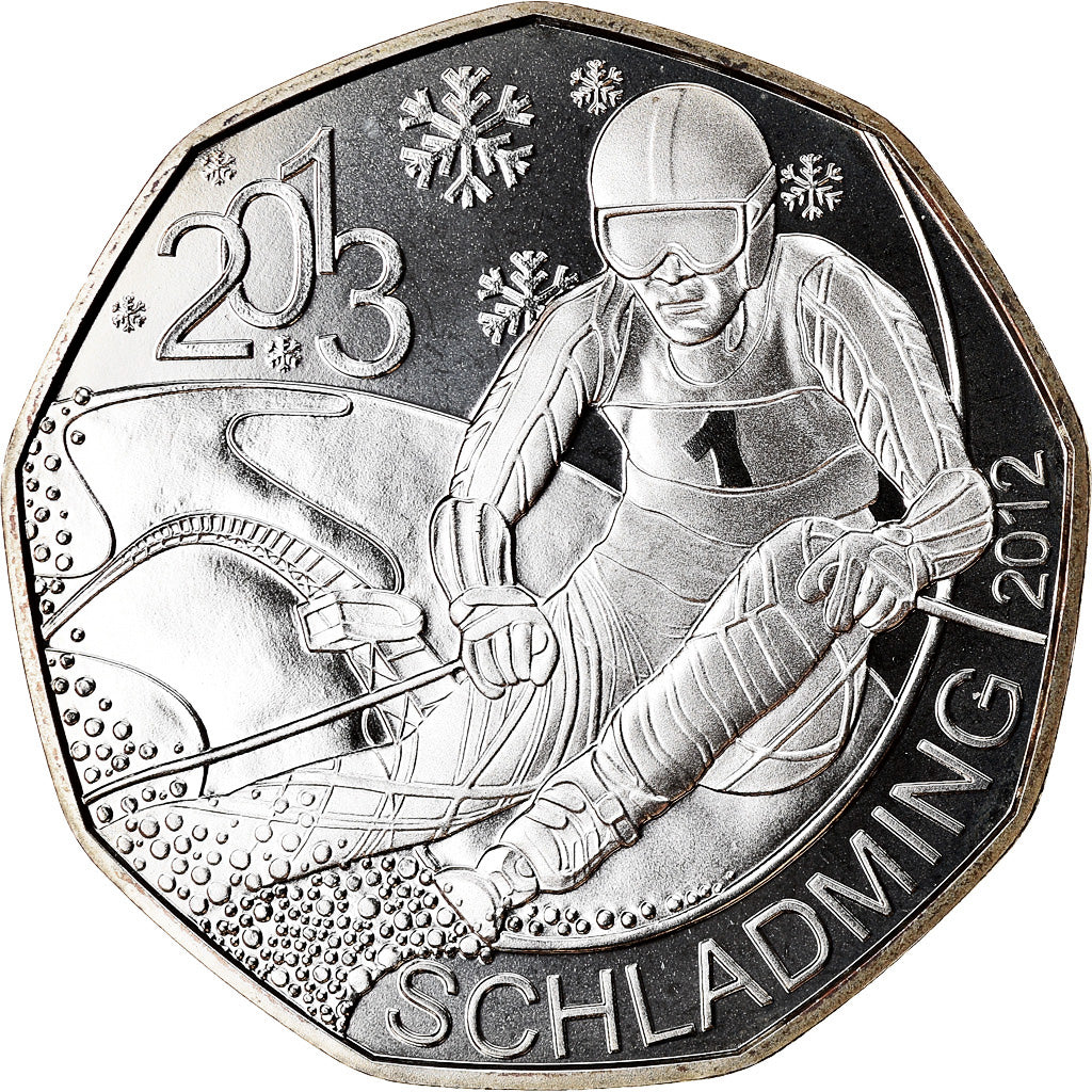 Austria, 5 Euro, Ski alpin, 2012, FDC, Argento, KM:3215a