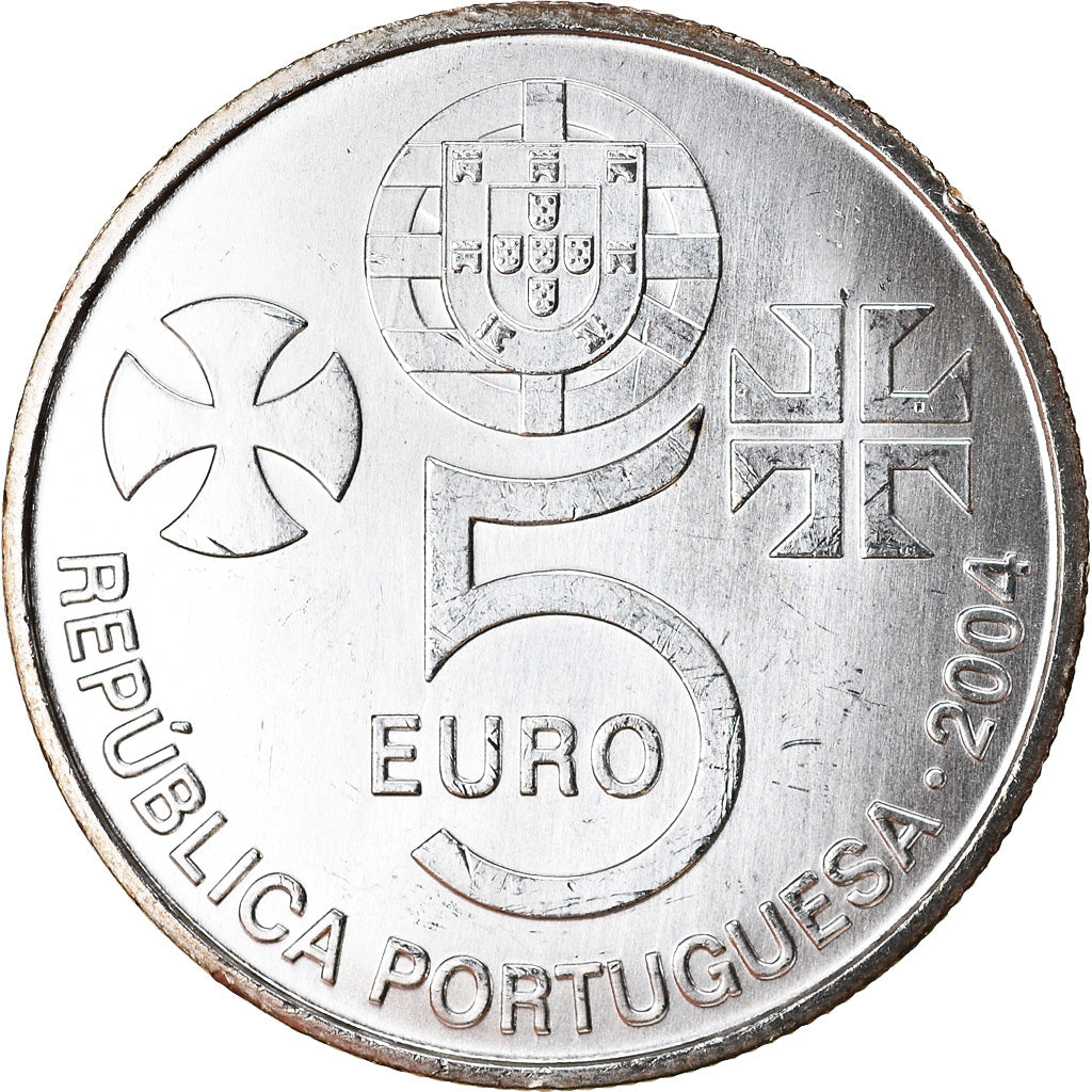 Portugal, 5 Euro, 2004, AU(55-58), Silver, KM:754