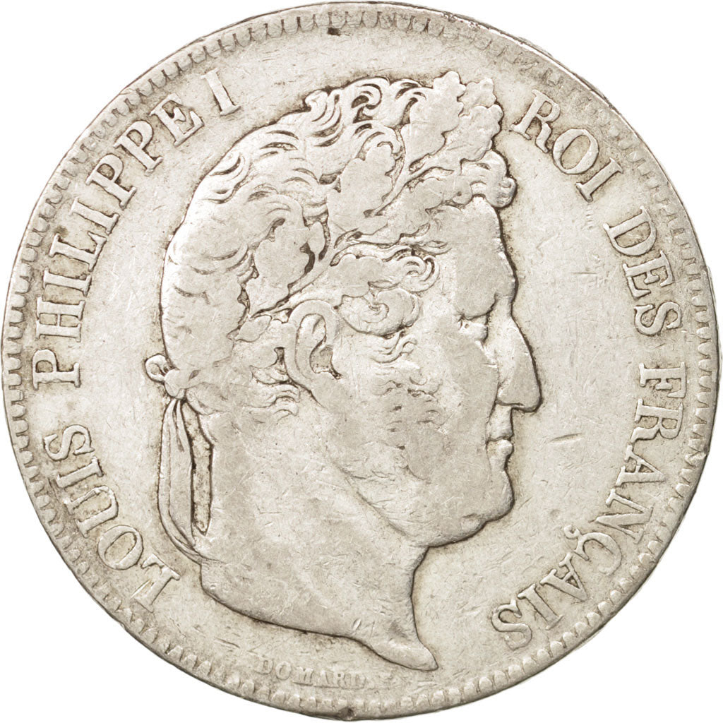France,Louis-Philippe,5 Francs,1836,Lille,VF(30-35),Silver,KM:749.13,Gadoury 678