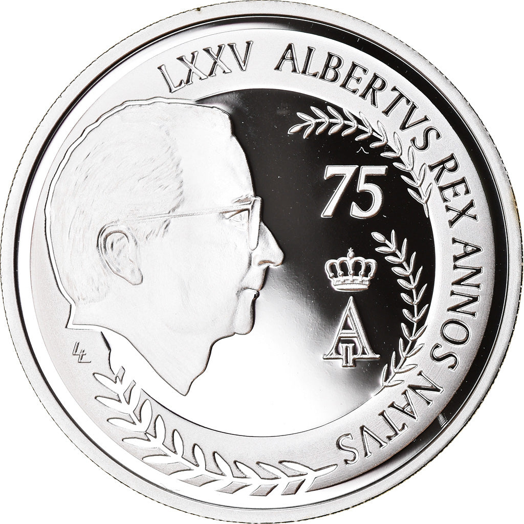 Belgium, 10 Euro, 75ème anniversaire du Roi, 2009, Proof, MS(65-70), Silver