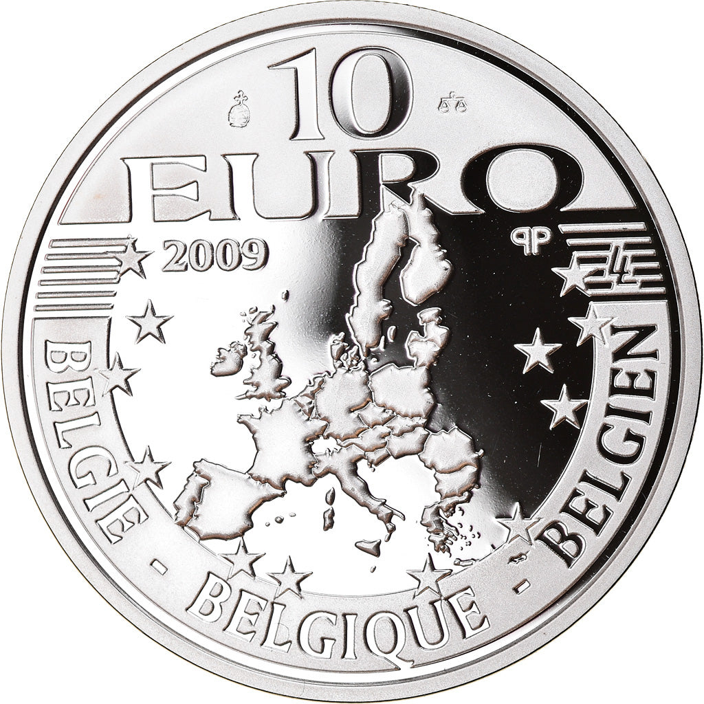 Belgium, 10 Euro, 75ème anniversaire du Roi, 2009, Proof, MS(65-70), Silver