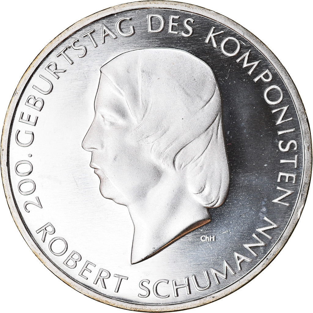 GERMANY - FEDERAL REPUBLIC, 10 Euro, Robert Schumann, 2010, Proof, MS(65-70)