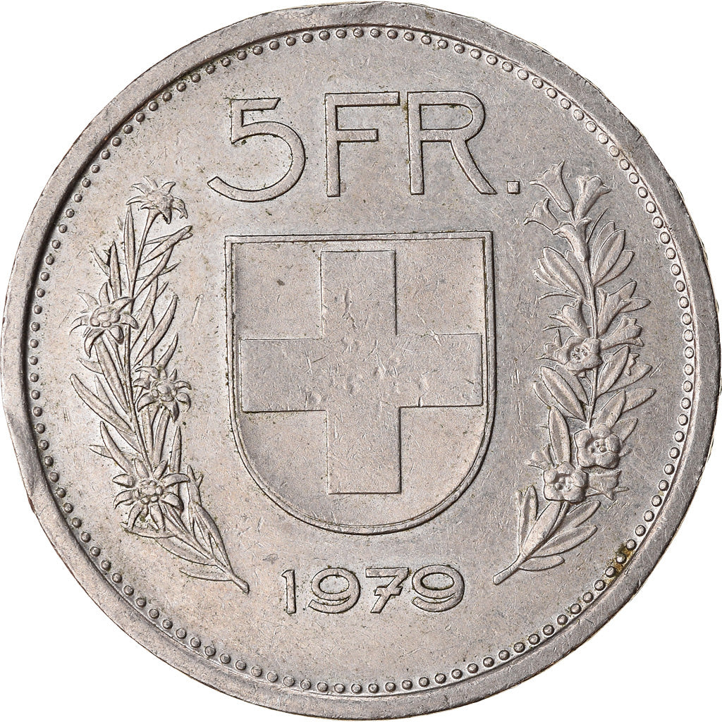 Coin, Switzerland, 5 Francs, 1979, Bern, EF(40-45), Copper-nickel, KM:40a.1