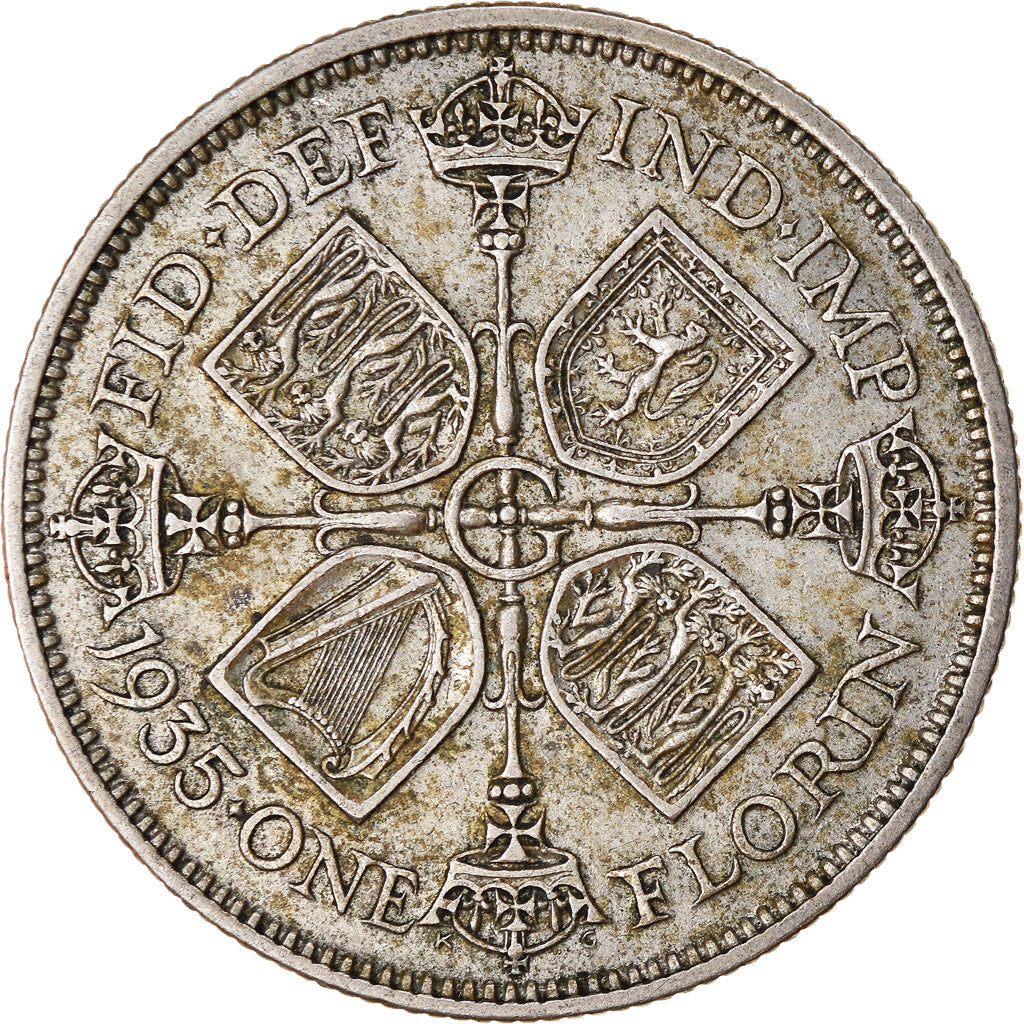 Coin, Great Britain, George V, Florin, Two Shillings, 1935, VF(30-35), Silver