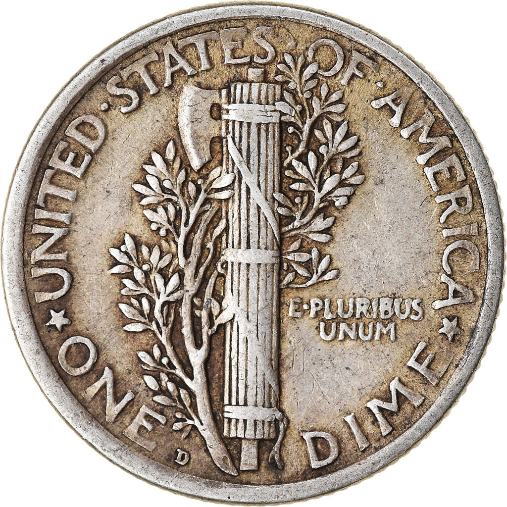Moneta, Stati Uniti, Mercury Dime, Dime, 1918, U.S. Mint, Denver, MB+, Argento