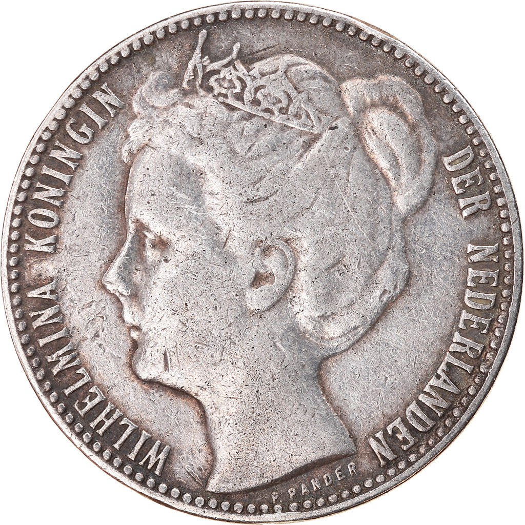 Coin, Netherlands, Wilhelmina I, Gulden, 1908, VF(30-35), Silver, KM:122.2