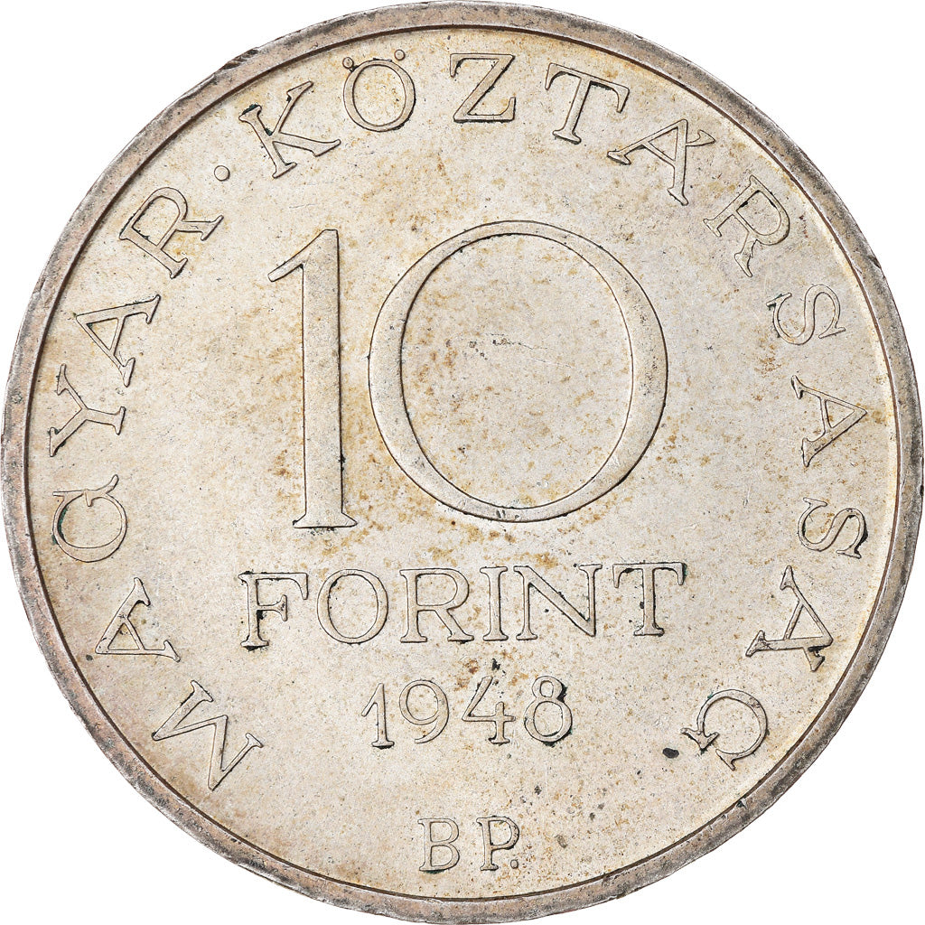 Coin, Hungary, 10 Forint, 1948, Budapest, EF(40-45), Silver, KM:538