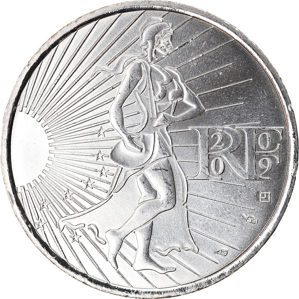 France, 10 Euro, La Semeuse en marche, 2009, MS(65-70), Silver, KM:1580