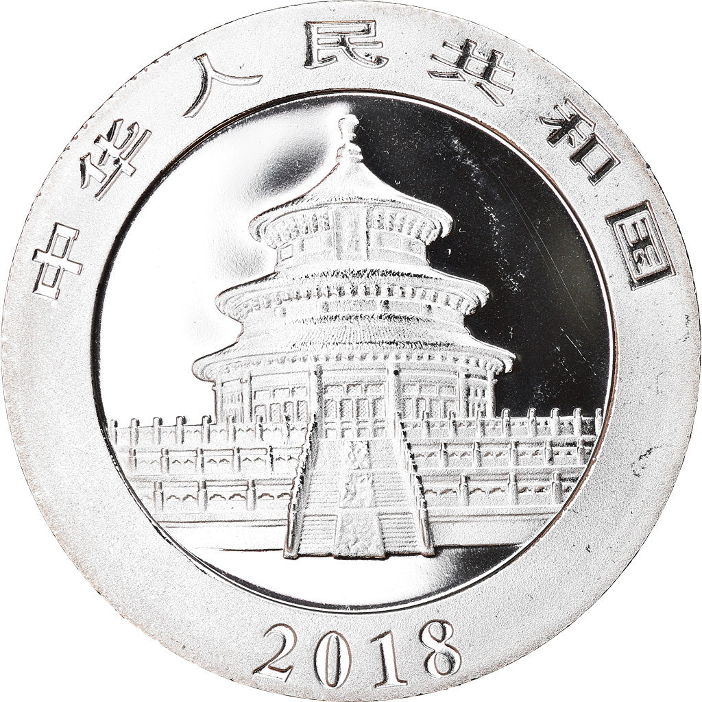 Coin, China, Panda, 10 Yüan, 2018, Contemporary forgery, MS(65-70), Silver