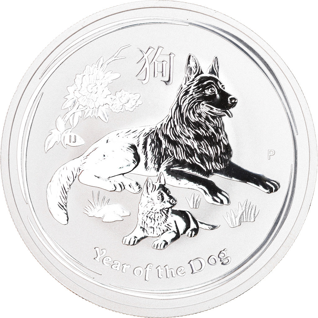 Coin, Australia, Elizabeth II, Année du chien, Dollar, 2018, MS(65-70), Silver