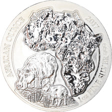 Coin, Rwanda, Hippopotame, 50 Francs, 2017, MS(65-70), Silver
