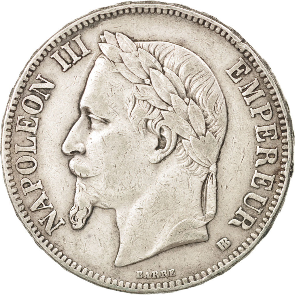 Frankreich, Napoléon III, 5 Francs, 1867, Strasbourg, EF(40-45),Silber, KM 799.2