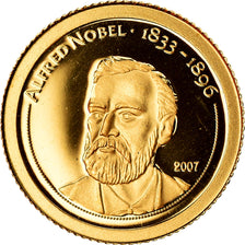 Moneta, Mongolia, Alfred Nobel, 500 Tugrik, 2007, FDC, Oro