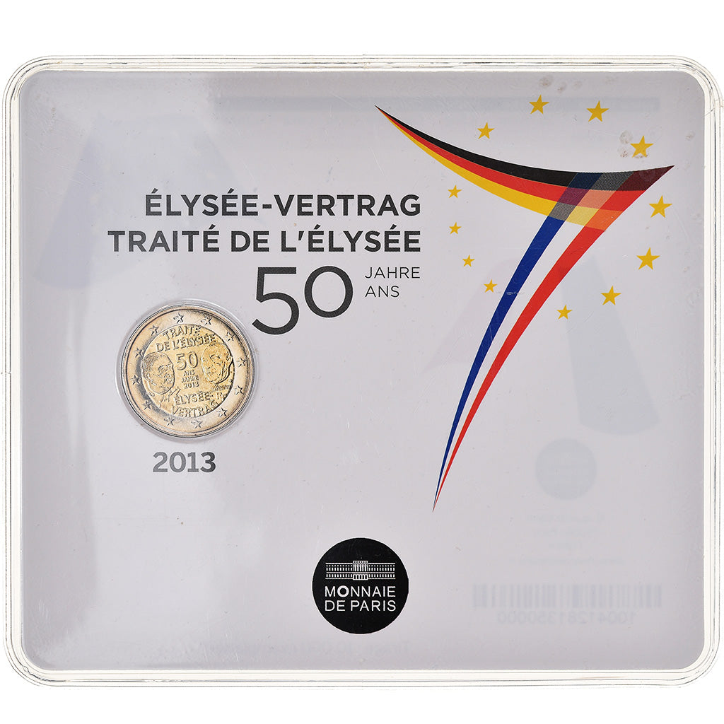 France, 2 Euro, Traité de l'Elysée, 2013, BU, MS(65-70), Bi-Metallic