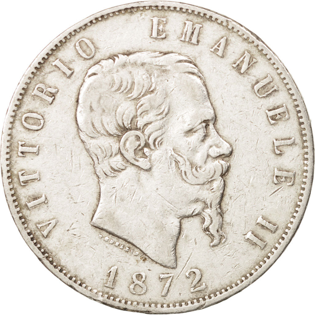 Italie, Vittorio Emanuele II, 5 Lire, 1872, Milan, TTB, Argent, KM:8.3