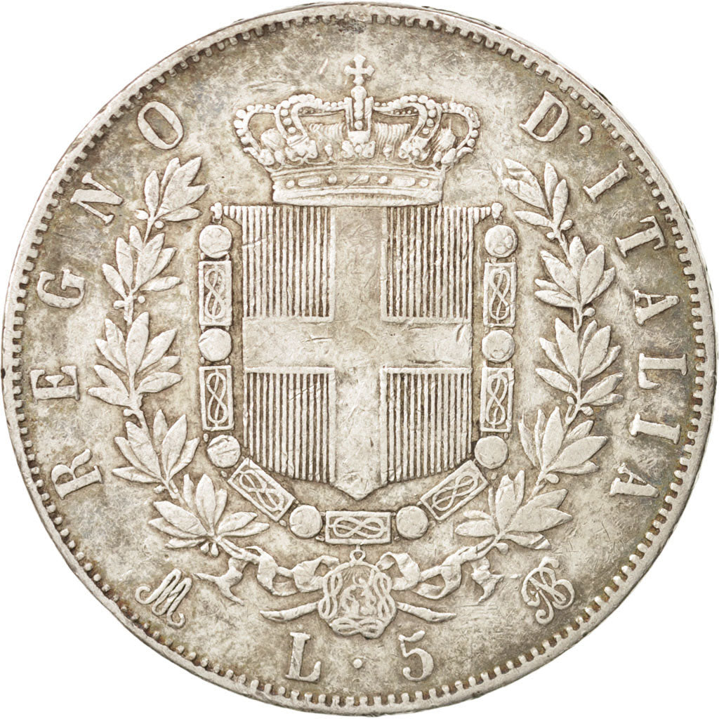 Italie, Vittorio Emanuele II, 5 Lire, 1872, Milan, TTB, Argent, KM:8.3