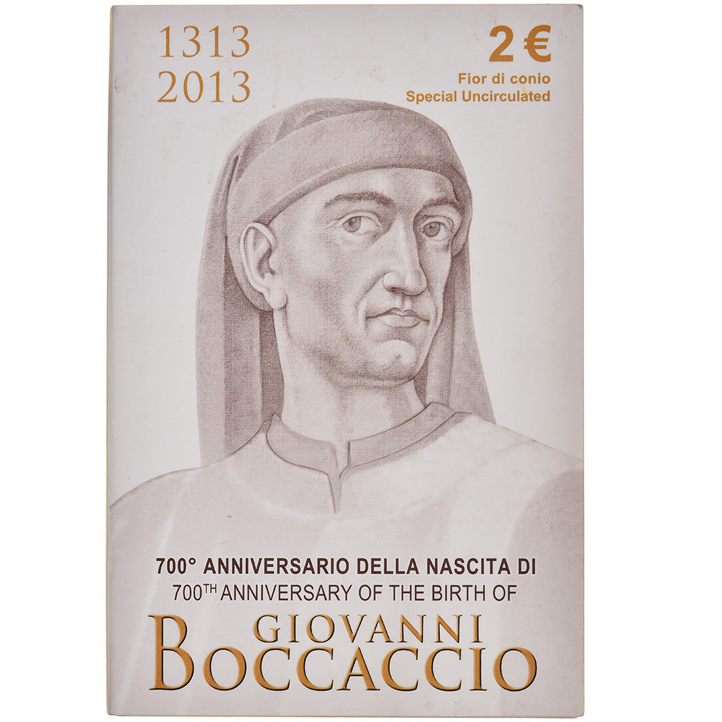 Italia, 2 Euro, 700ème anniversaire de la naissance de Giovanni Boccaccio