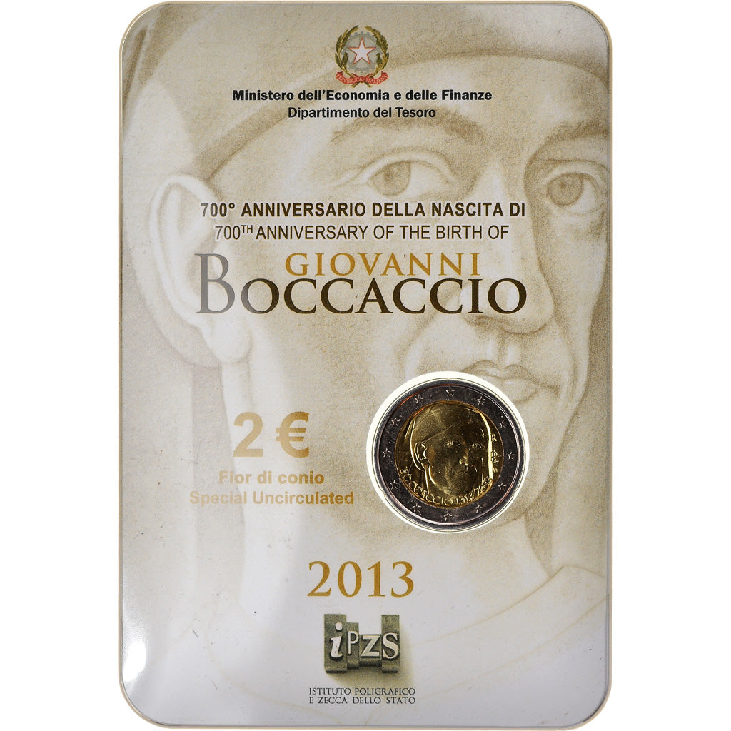 Italia, 2 Euro, 700ème anniversaire de la naissance de Giovanni Boccaccio