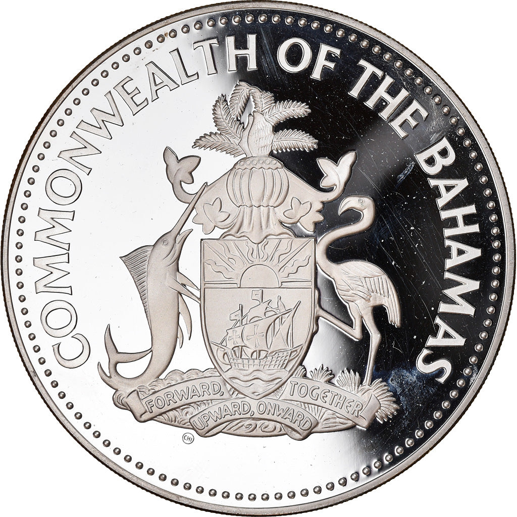 Coin, Bahamas, Elizabeth II, Christophe Colomb, 25 Dollars, 1985, Franklin Mint