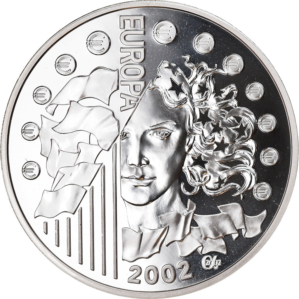 Frankreich, 1-1/2 Euro, Europa, 2002, BE, STGL, Silber, KM:1301
