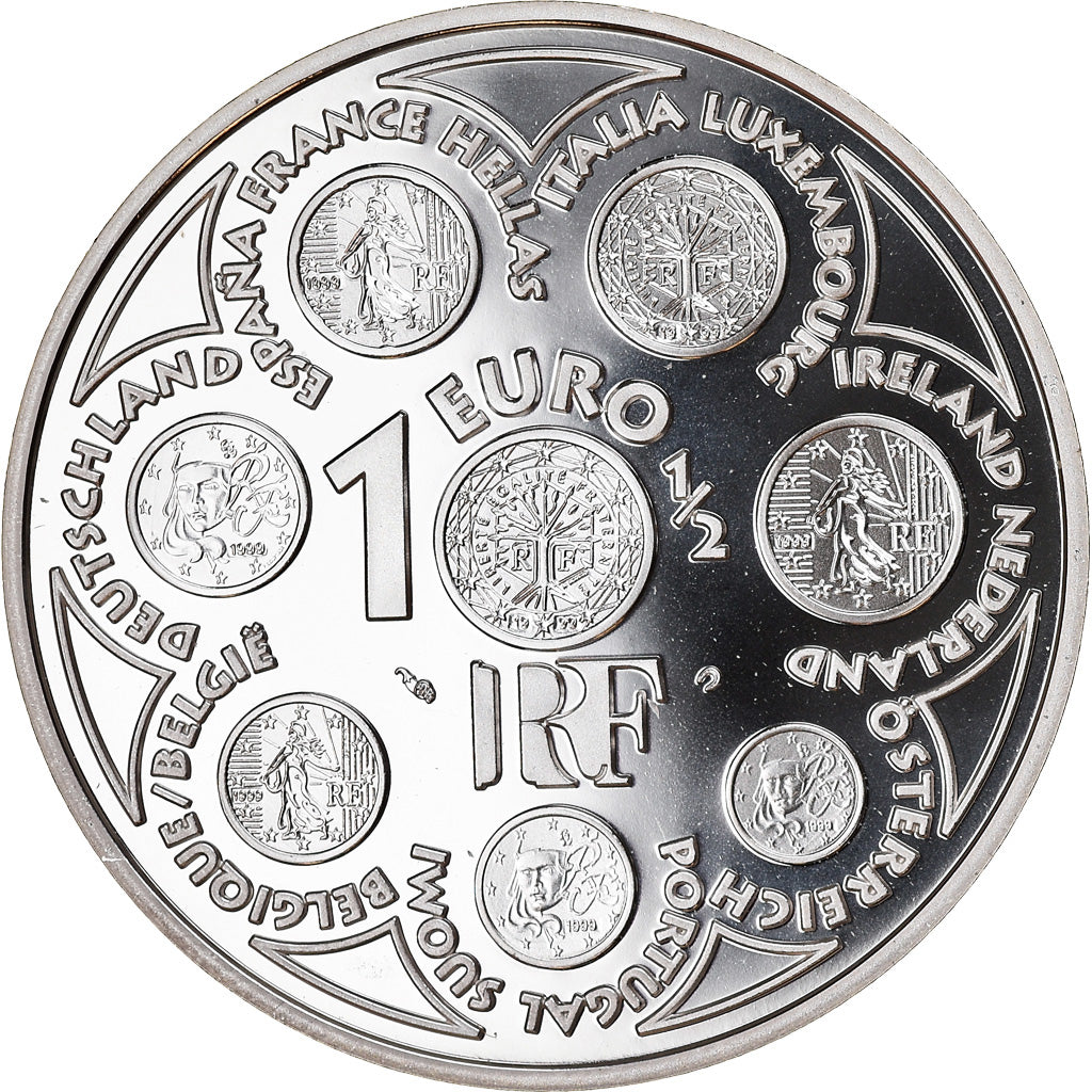 Frankreich, 1-1/2 Euro, Europa, 2002, BE, STGL, Silber, KM:1301