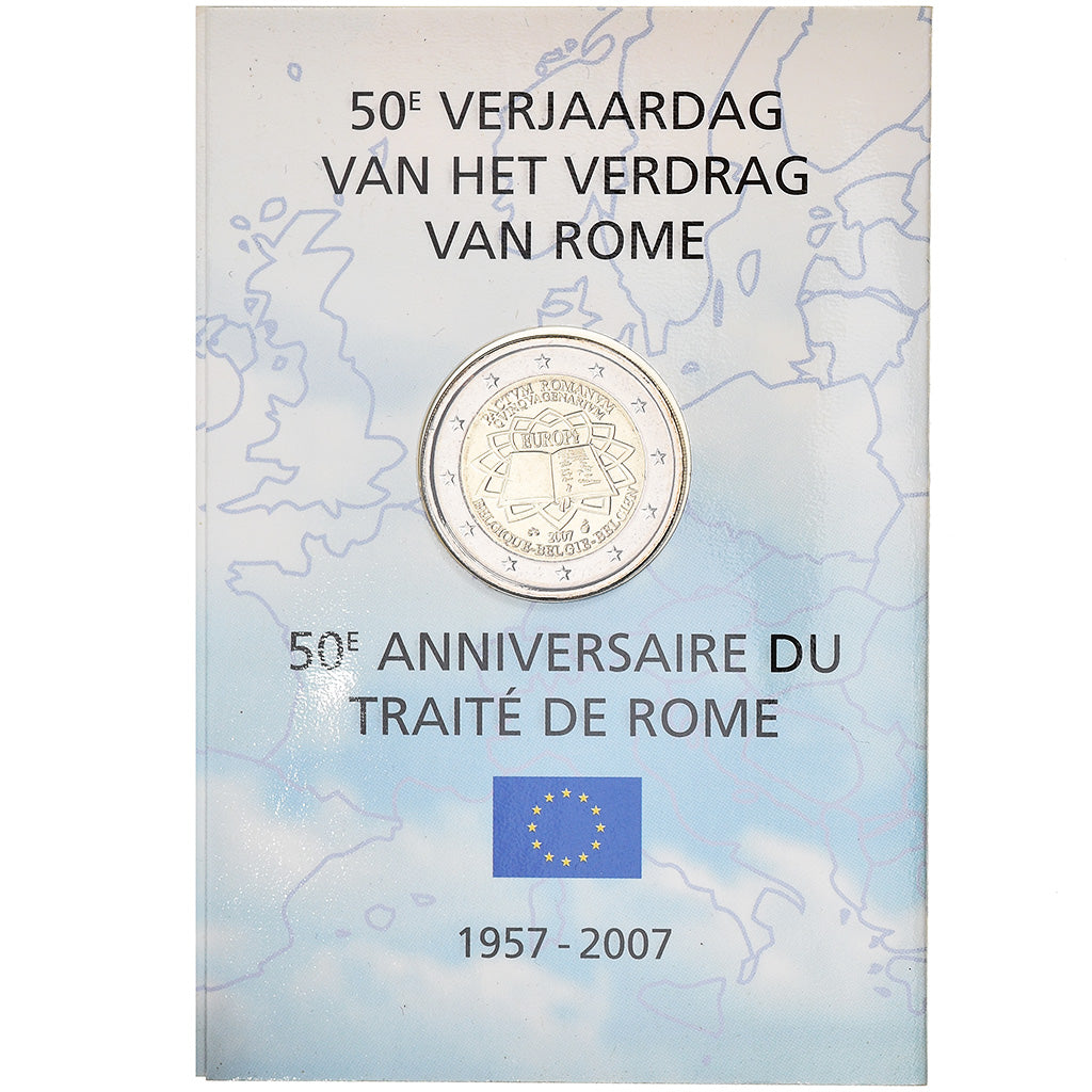 Belgium, 2 Euro, Traité de Rome 50 ans, 2007, BU, MS(65-70), Bi-Metallic