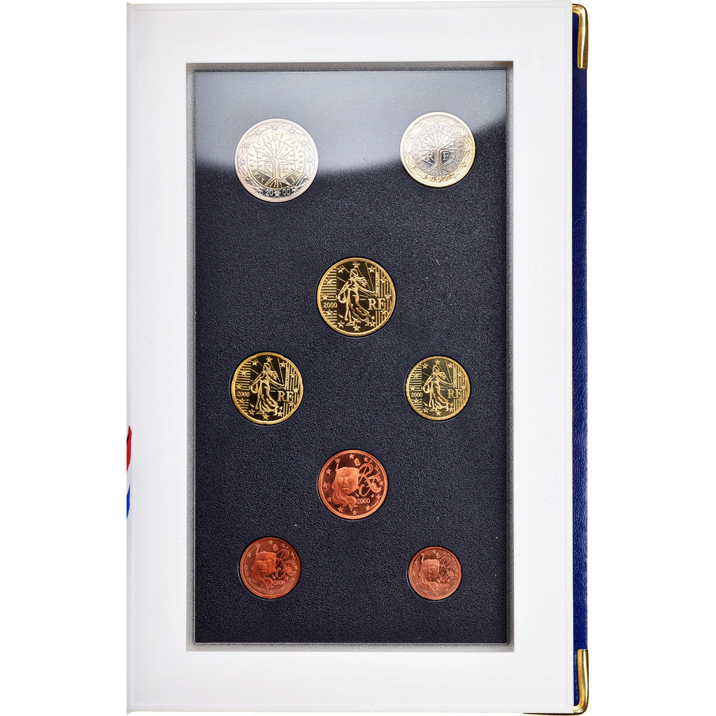 Coin, France, 1 Cent to 2 Euro, 2000, Paris, BE, MS(65-70)