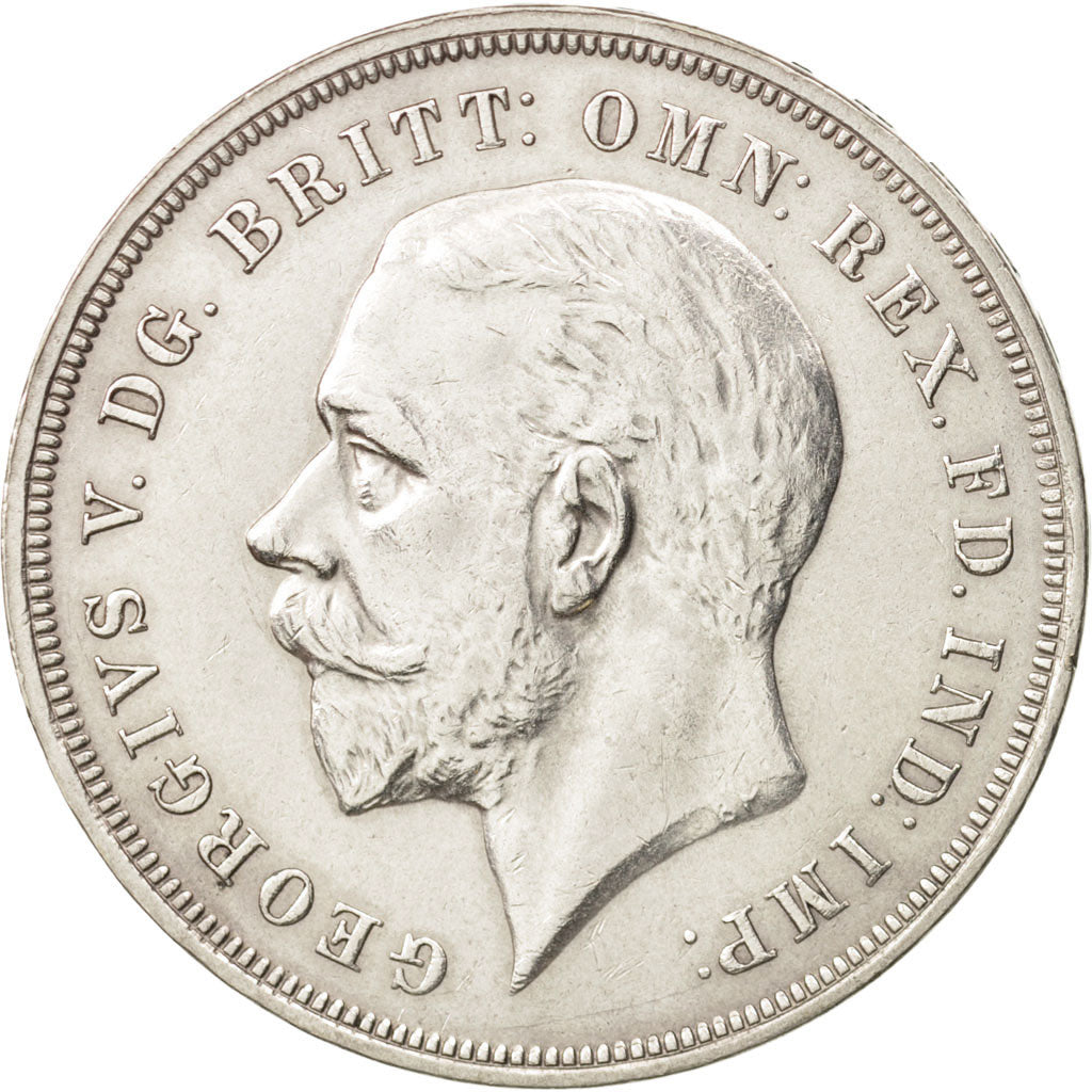 Great Britain, George V, Crown, 1935, AU(55-58), Silver, KM:842