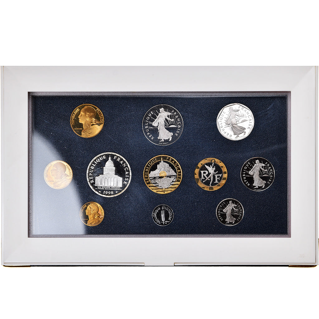 Coin, France, 1 c to 100 frs, 1998, Paris, MS(65-70), Gadoury:page 288