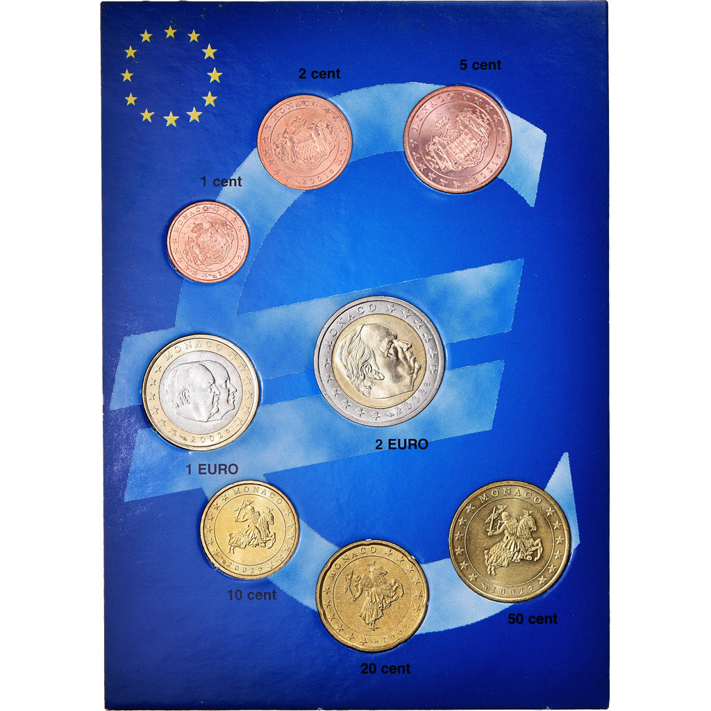 Mónaco, 1 Cent to 2 Euro, 2002, SC, Sin información