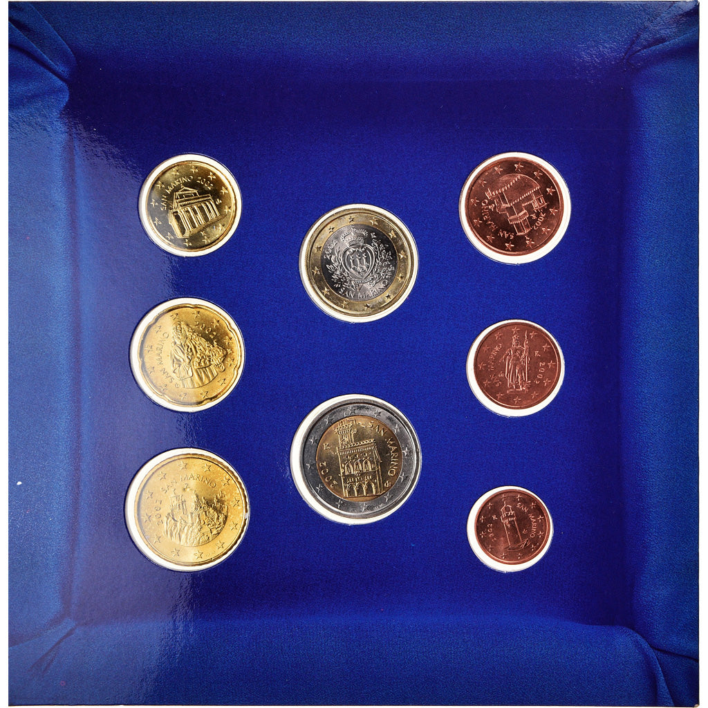 San Marino, 1 Cent to 2 Euro, 2002, FDC, N.C.