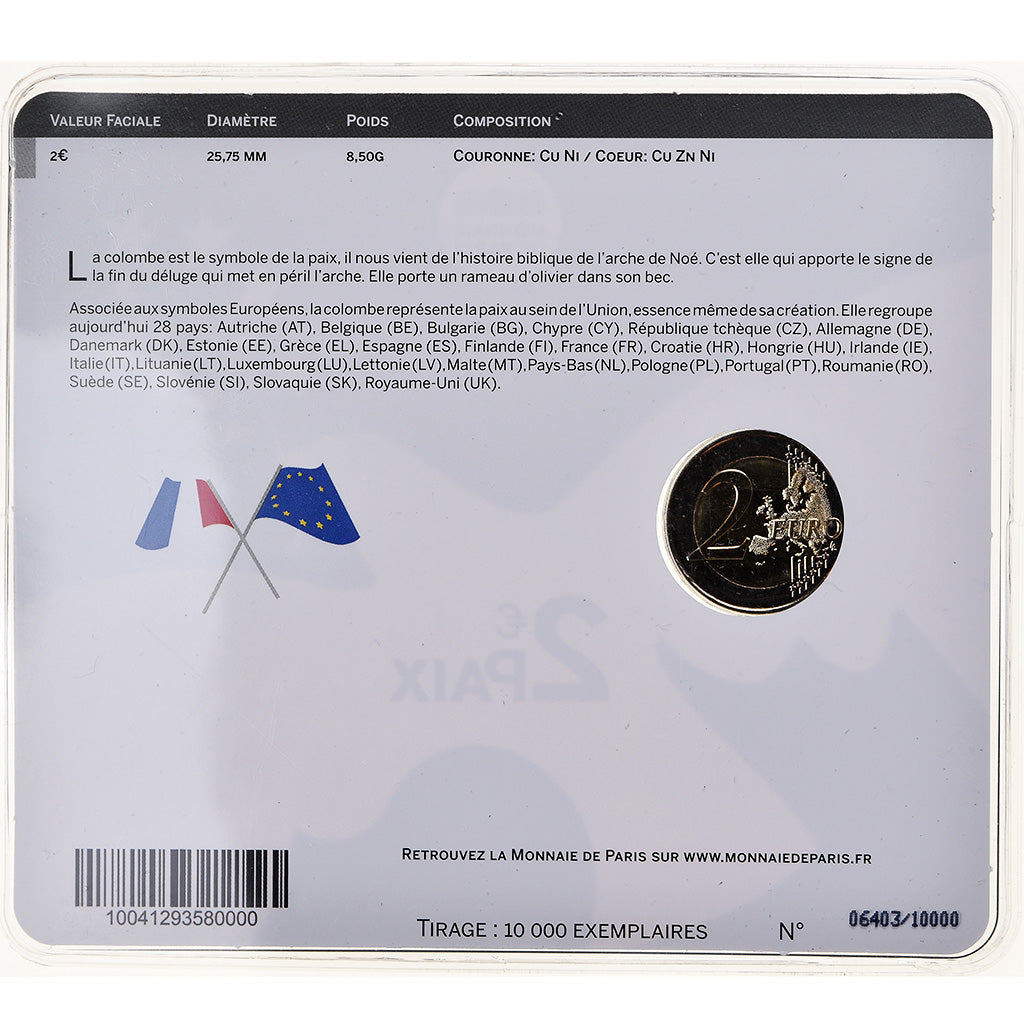 France, 2 Euro, 2015, BU, MS(65-70), Bimetallic