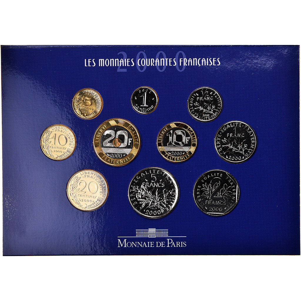 Coin, France, Set, 2000, Paris, MS(65-70), Gadoury:page 288