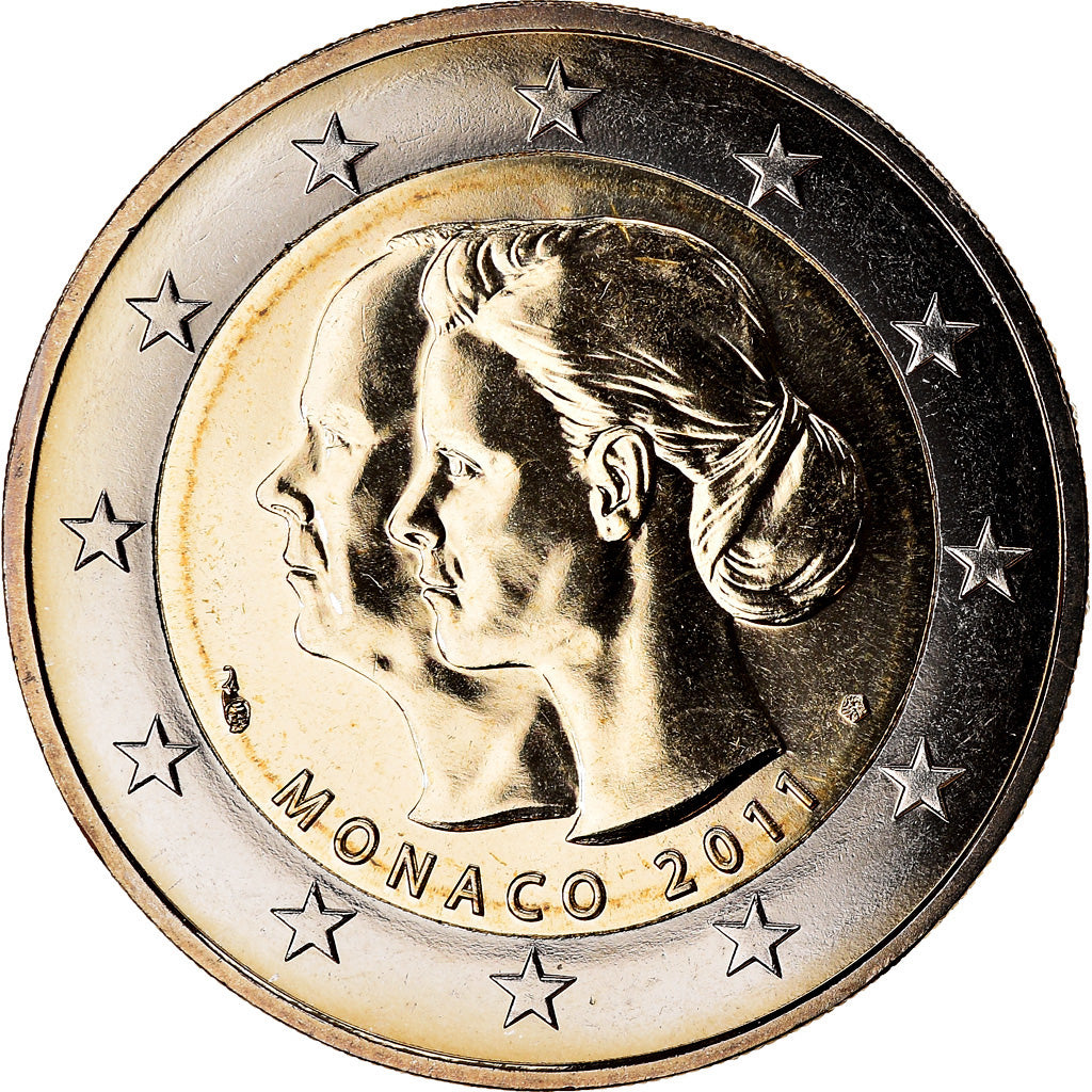 Monaco, 2 Euro, Mariage Princier, 2011, FDC, Bi-metallico