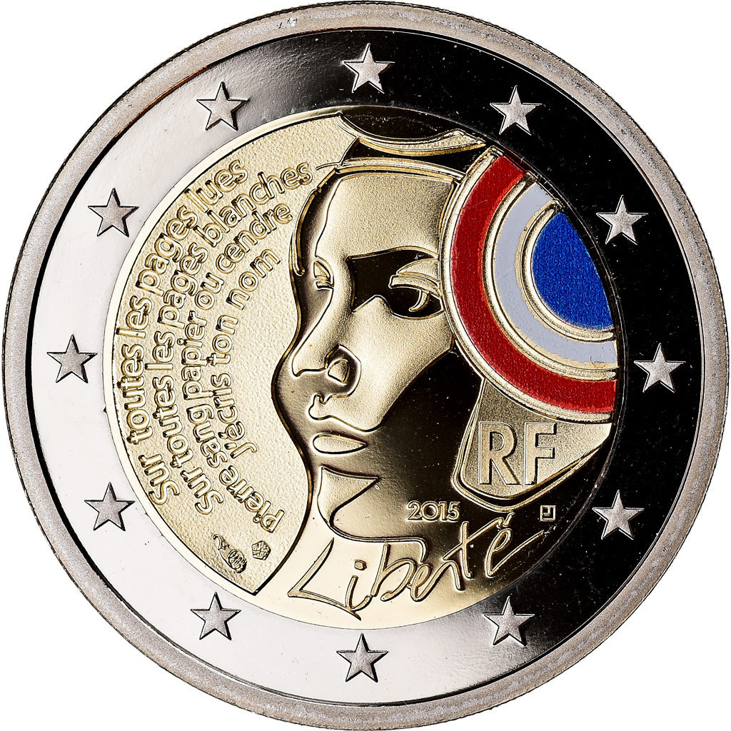 France, 2 Euro, République, 2015, BE, MS(65-70), Bimetallic