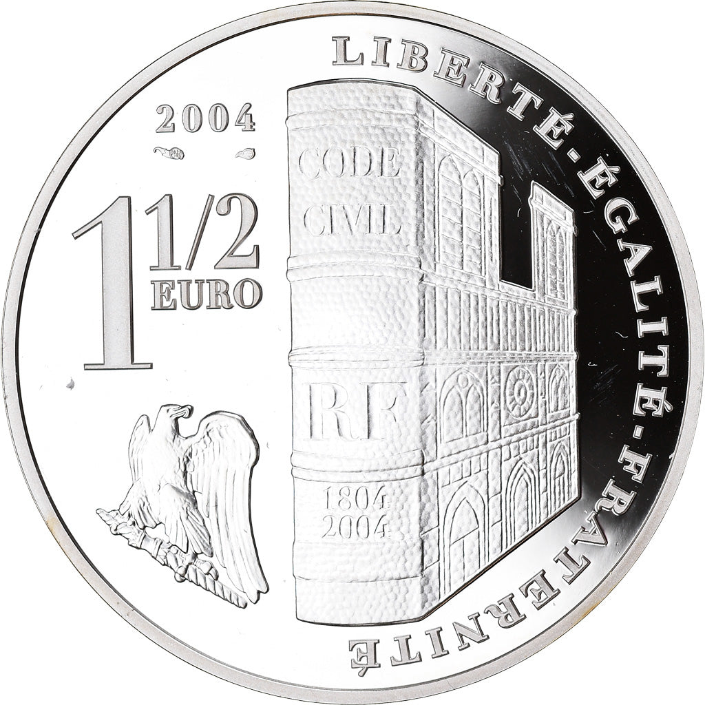 France, 1-1/2 Euro, Couronnement de Napoléon, 2004, BE, FDC, Argent, Gadoury:EU