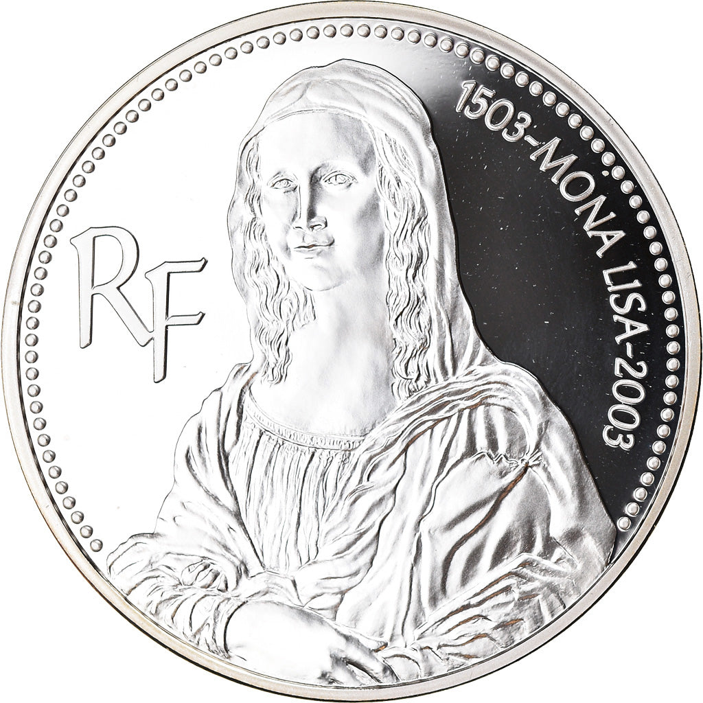 France, 1-1/2 Euro, Mona Lisa, 2003, BE, MS(65-70), Silver, Gadoury:EU33
